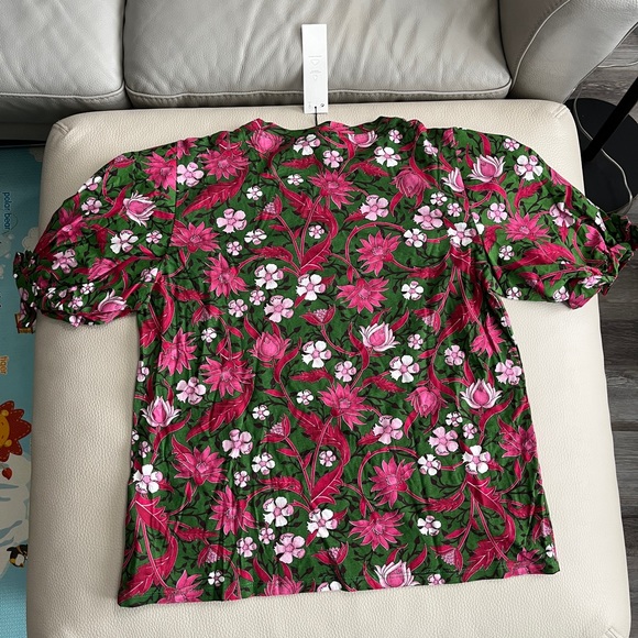 NWT - Zara Women’s Bow Tie Balloon Short Sleeve Blouse - Size L - Picture 6 of 8